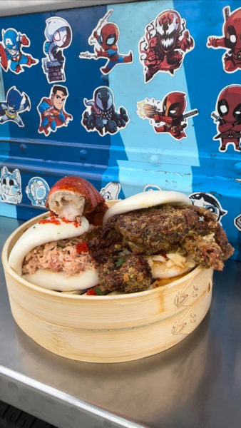 2024 Stampede midway foods featuring two different baos from The Dumpling Hero.